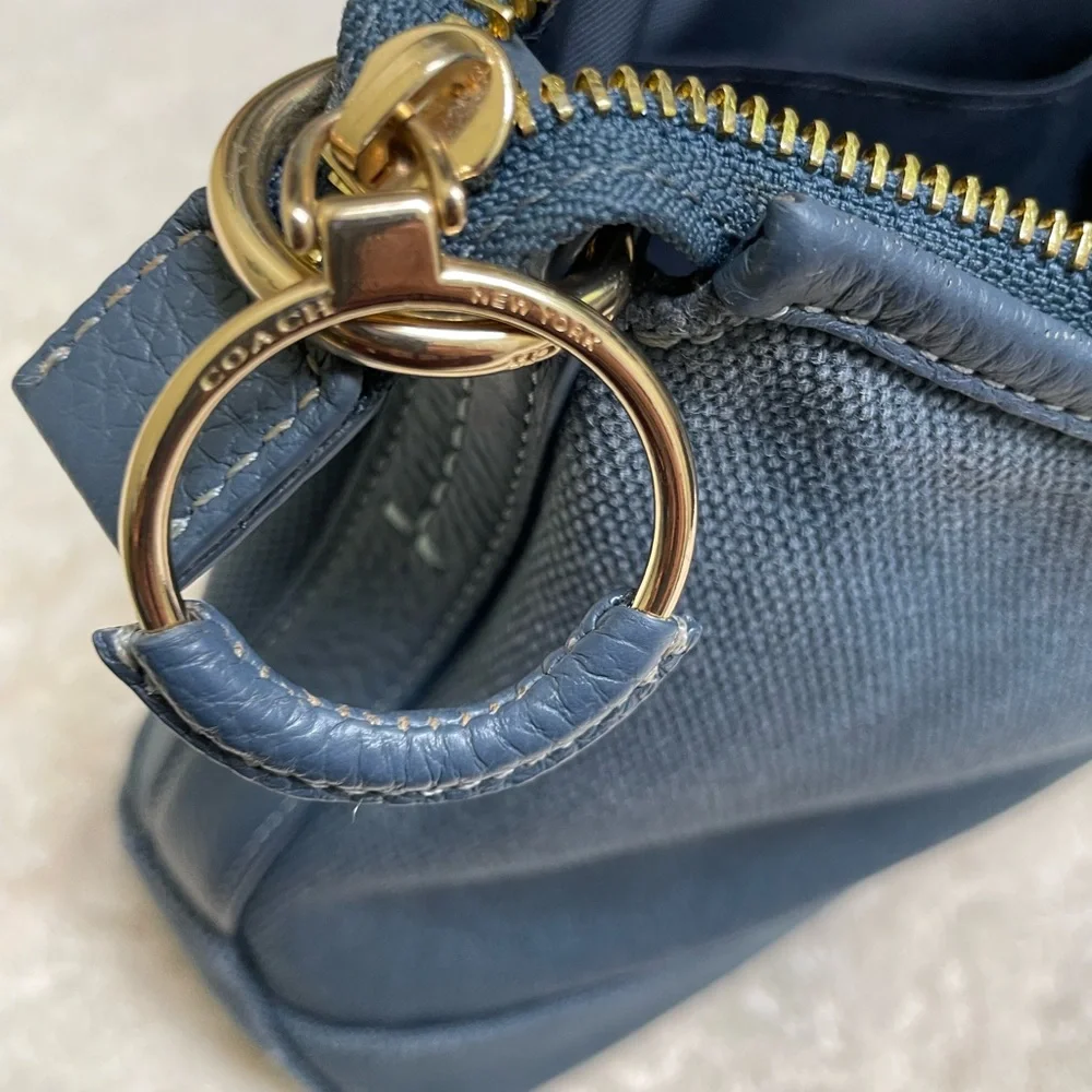 Coach Ellis Crossbody Bag with Gold Accents Color Midnight Blue - Picture 7 of 12